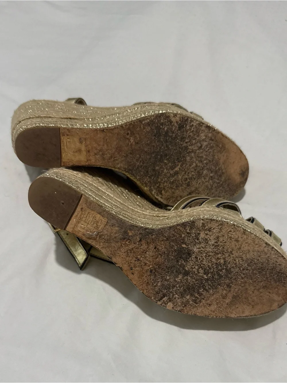 kate spade Metallic Gold Wedge Espadrille Sandals